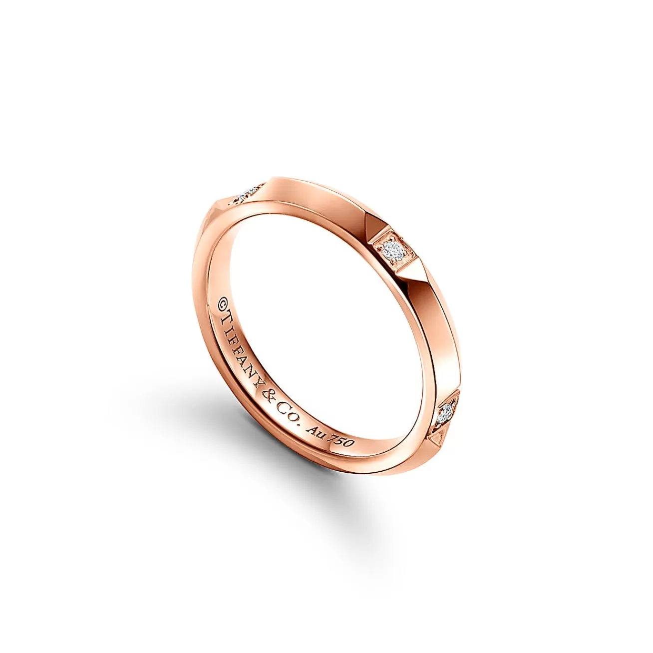Tiffany & Co. Tiffany True® band ring in 18k rose gold with diamonds, 2.5 mm wide. | ^Women Rings | Men's Jewelry