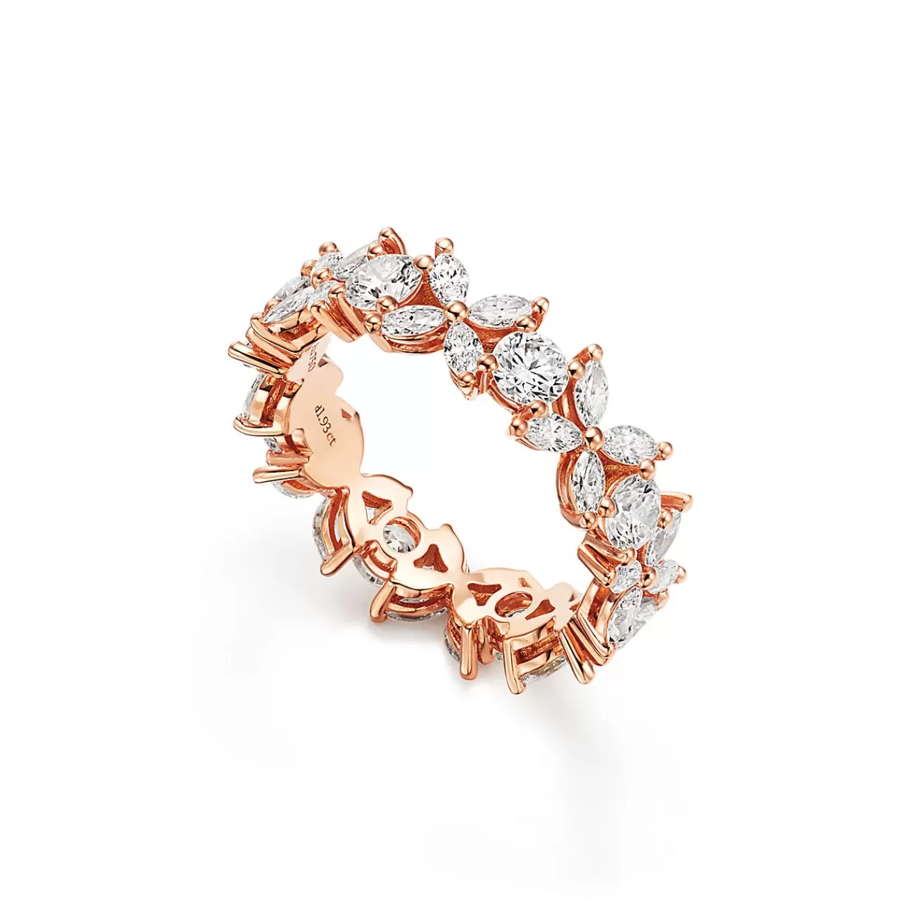 Tiffany & Co. Tiffany Victoria® alternating diamond band ring in 18k rose gold. | ^ Rings | Stacking Rings