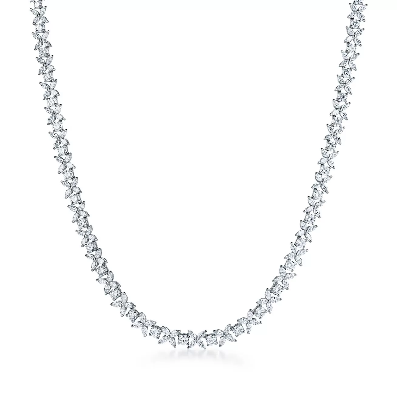 Tiffany & Co. Tiffany Victoria® alternating graduated necklace in platinum with diamonds. | ^ Necklaces & Pendants | Platinum Jewelry
