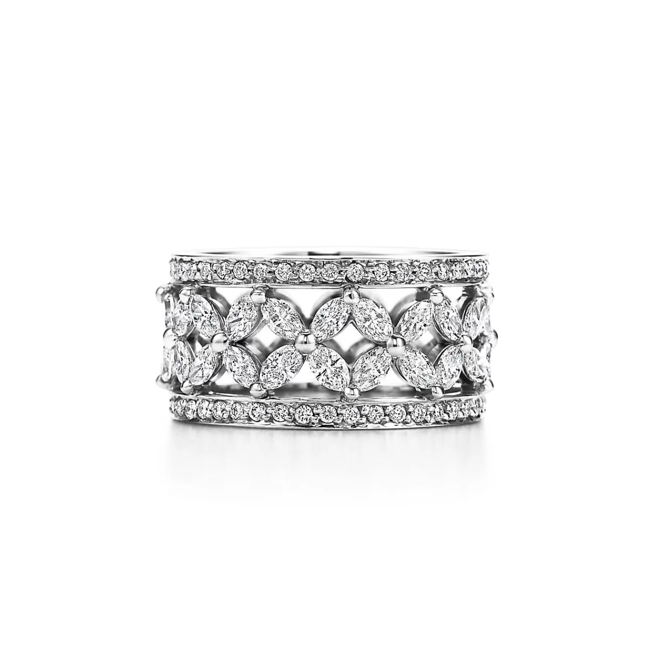 Tiffany & Co. Tiffany Victoria® band ring in platinum with diamonds. | ^ Rings | Platinum Jewelry
