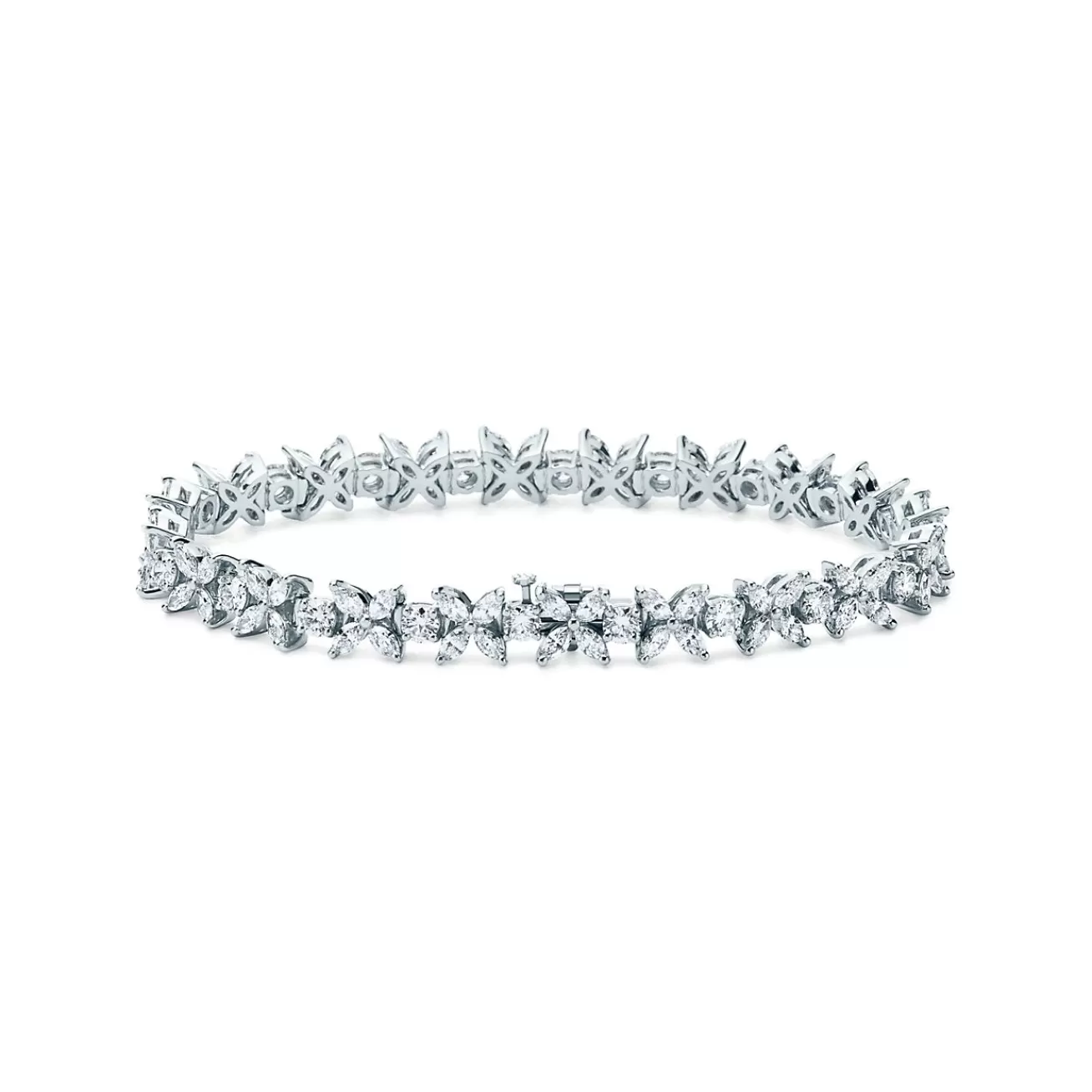Tiffany & Co. Tiffany Victoria® Cluster Tennis Bracelet in Platinum with Diamonds | ^ Bracelets | Platinum Jewelry