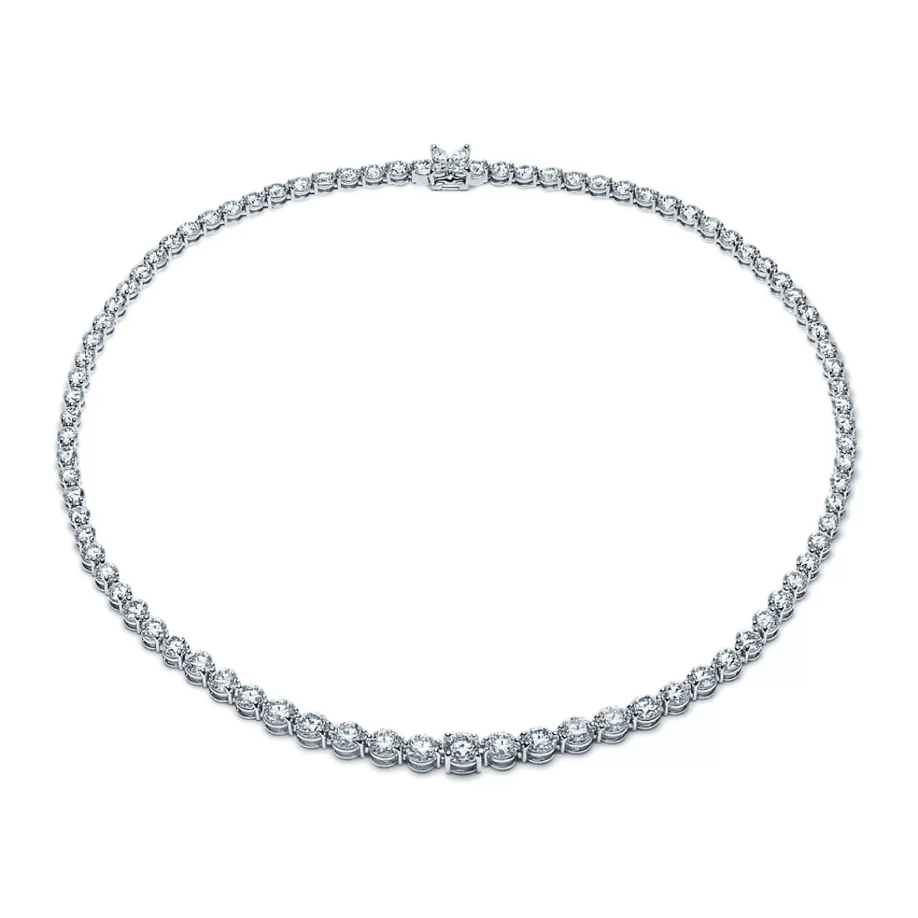 Tiffany & Co. Tiffany Victoria® diamond line necklace in platinum. | ^ Diamond Jewelry