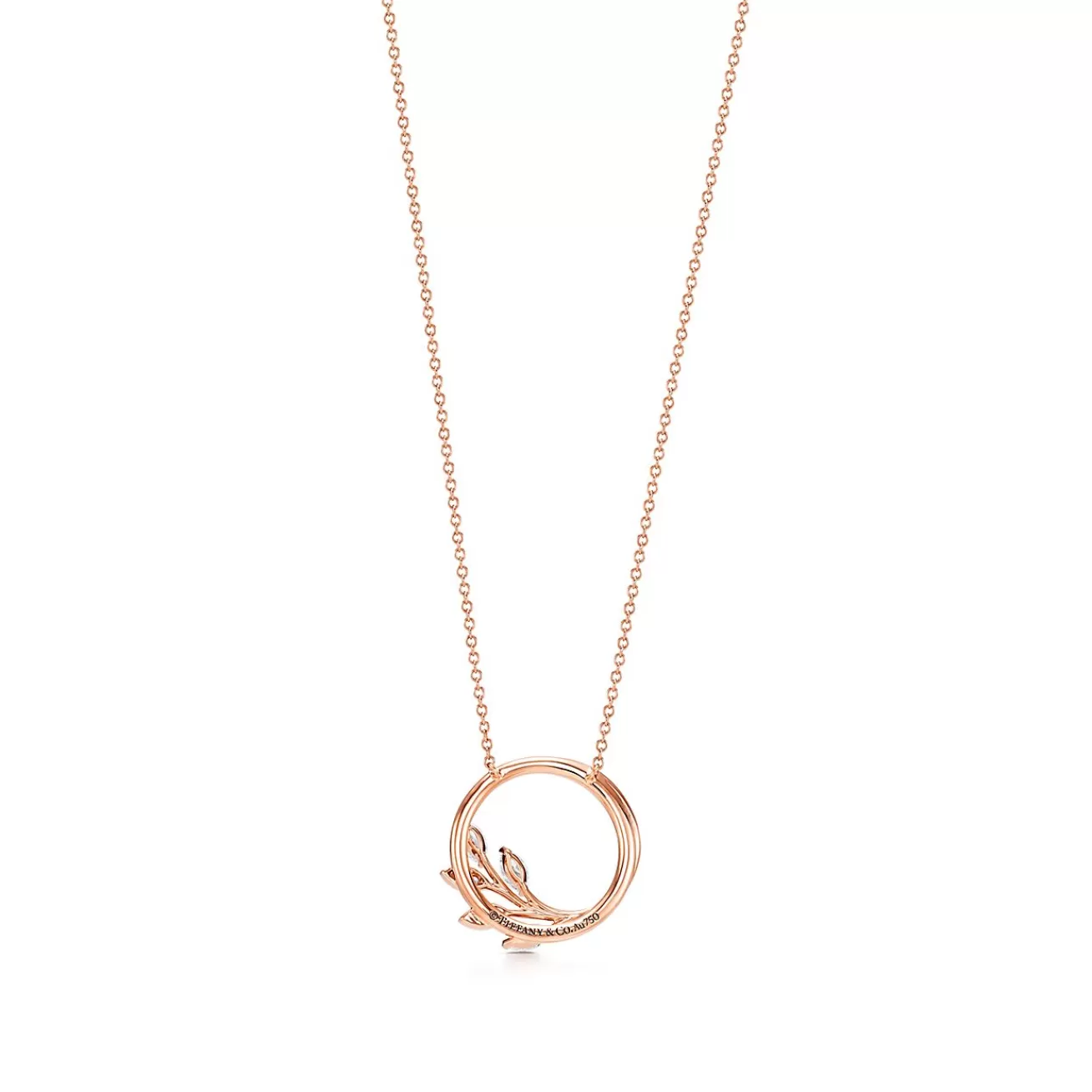 Tiffany & Co. Tiffany Victoria® diamond vine circle pendant in 18k rose gold, small. | ^ Necklaces & Pendants | Gifts for Her