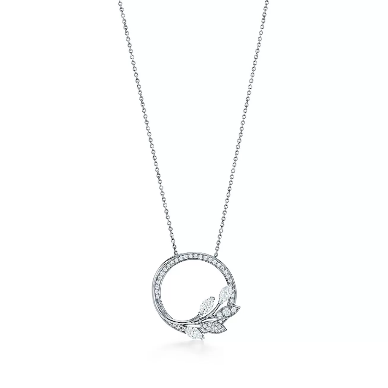 Tiffany & Co. Tiffany Victoria® diamond vine circle pendant in platinum, large. | ^ Necklaces & Pendants | Dainty Jewelry