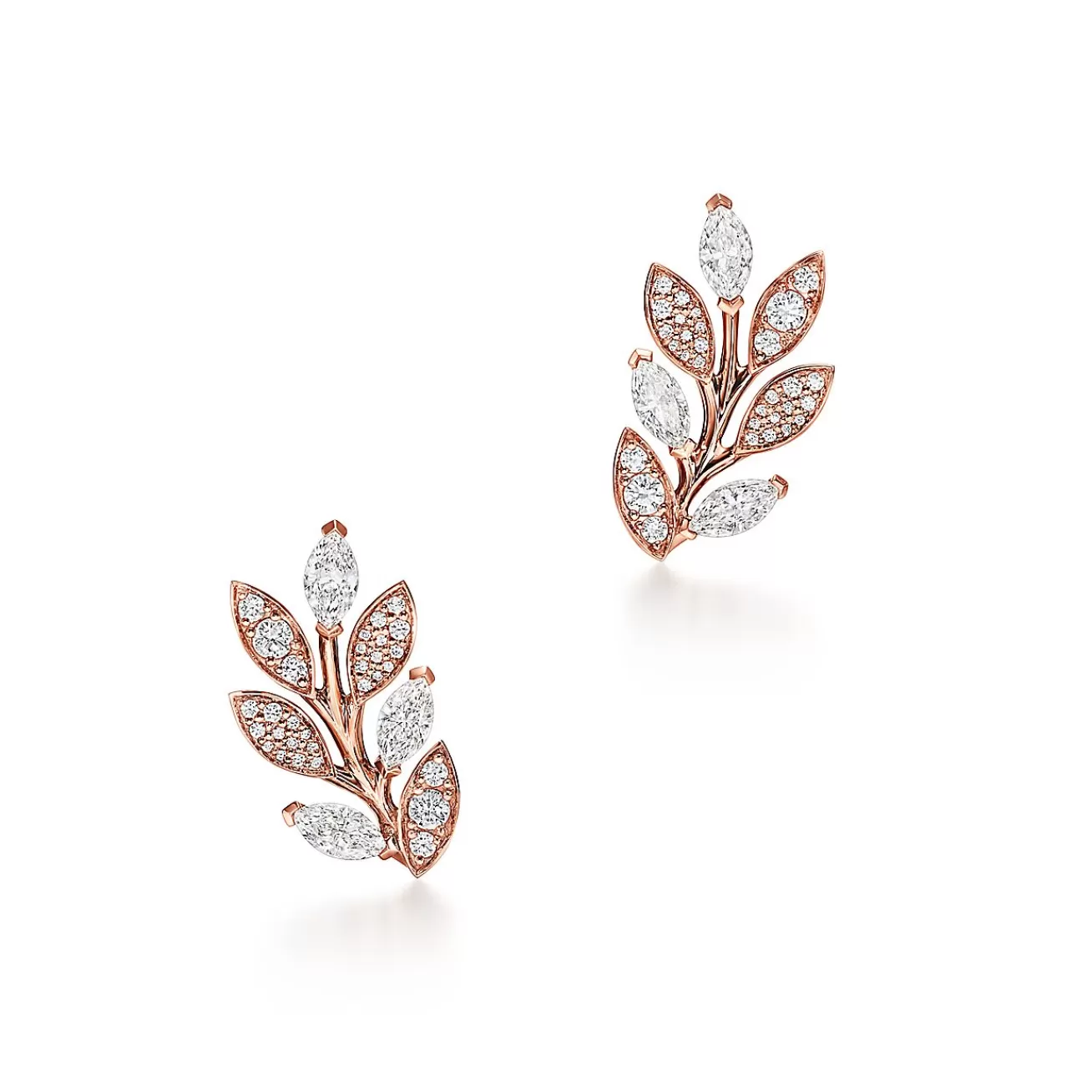 Tiffany & Co. Tiffany Victoria® diamond vine climber earrings in 18k rose gold. | ^ Earrings | Rose Gold Jewelry