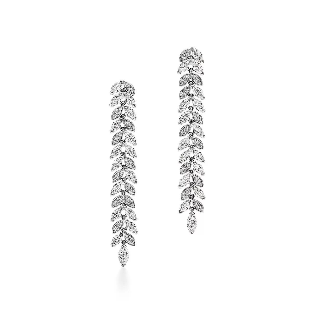 Tiffany & Co. Tiffany Victoria® diamond vine drop earrings in platinum. | ^ Earrings | Platinum Jewelry