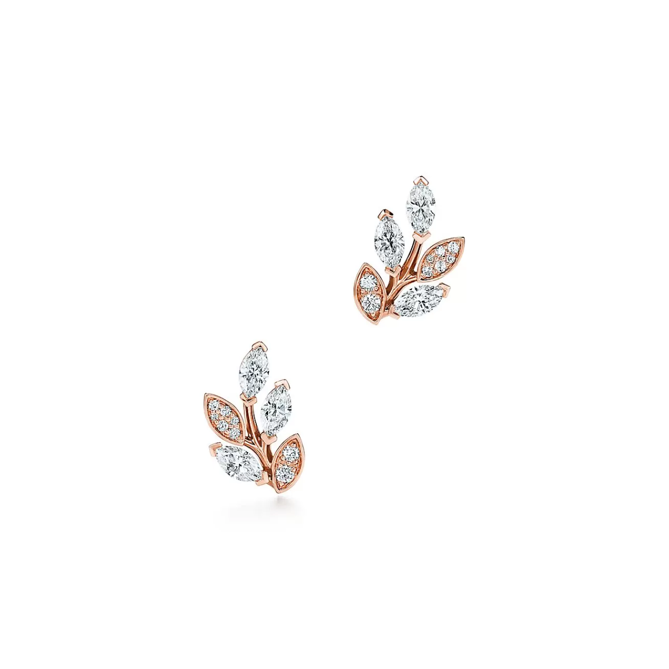 Tiffany & Co. Tiffany Victoria® diamond vine earrings in 18k rose gold, small. | ^ Earrings | Dainty Jewelry