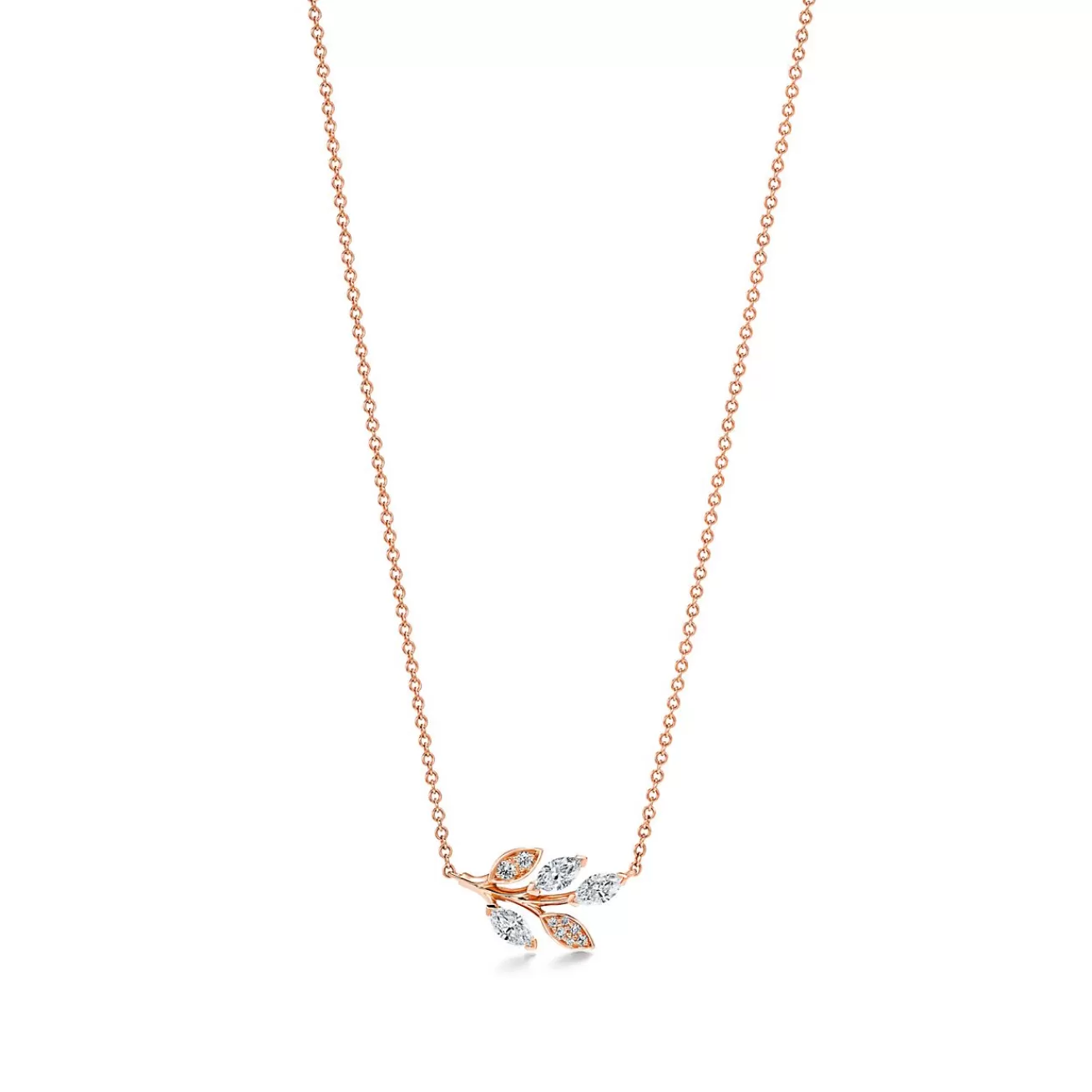 Tiffany & Co. Tiffany Victoria® diamond vine pendant in 18k rose gold. | ^ Necklaces & Pendants | Dainty Jewelry