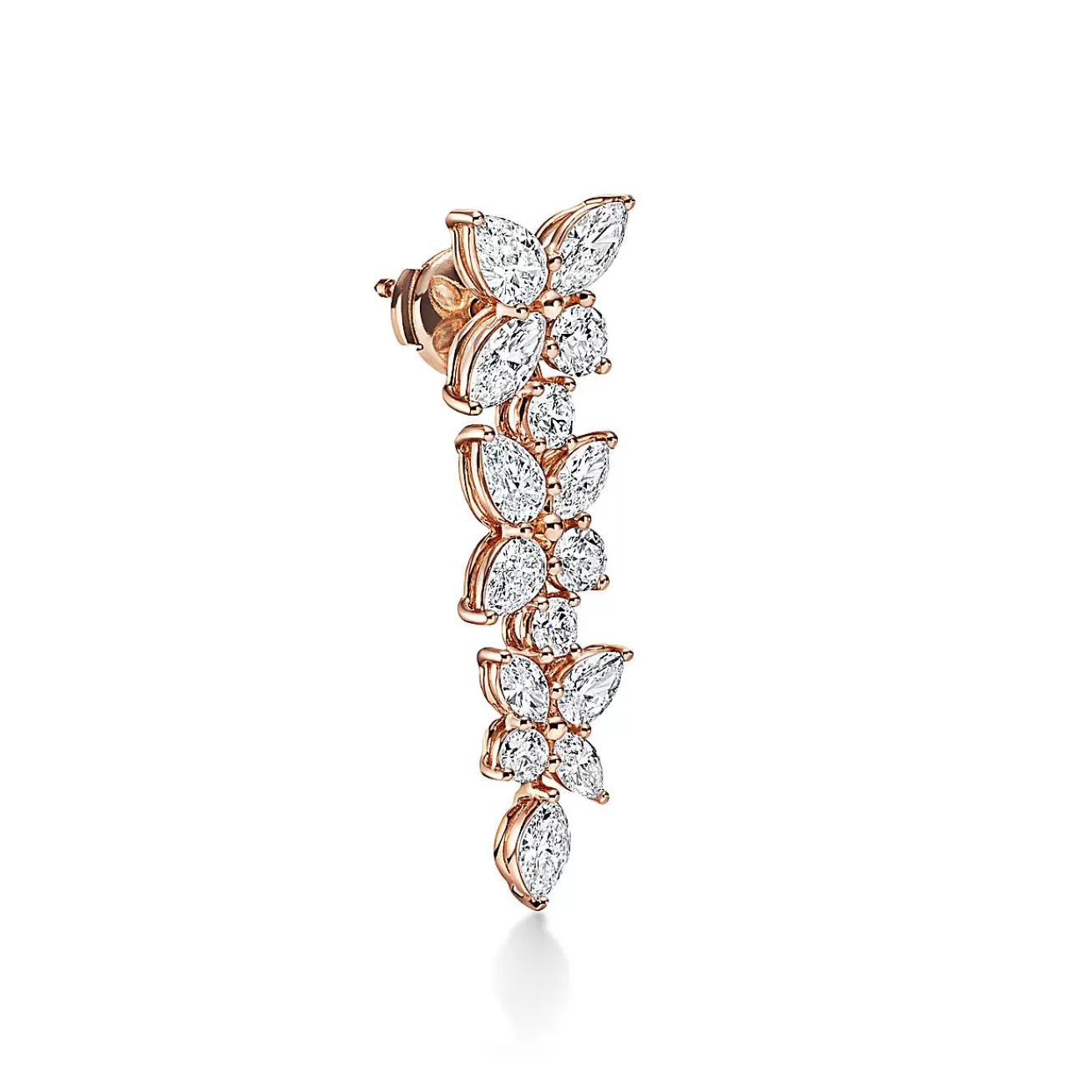 Tiffany & Co. Tiffany Victoria® mixed cluster diamond drop earrings in 18k rose gold. | ^ Earrings | Rose Gold Jewelry