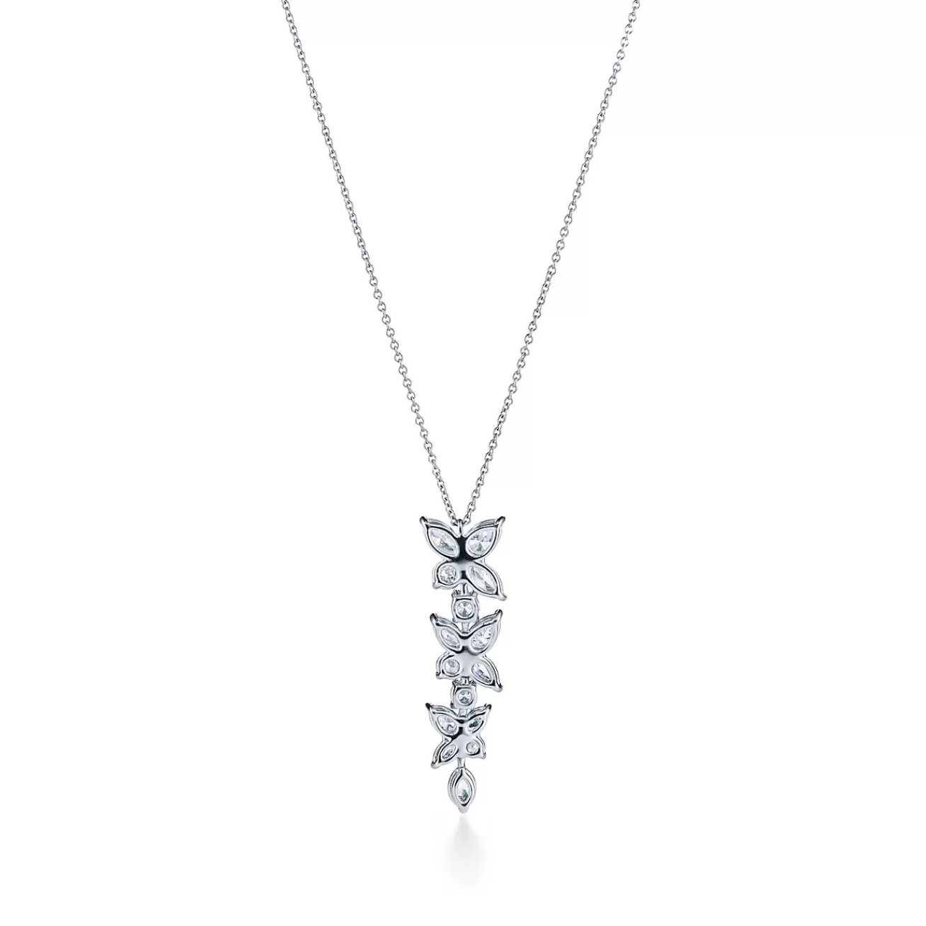 Tiffany & Co. Tiffany Victoria® mixed cluster drop pendant in platinum with diamonds. | ^ Necklaces & Pendants | Platinum Jewelry