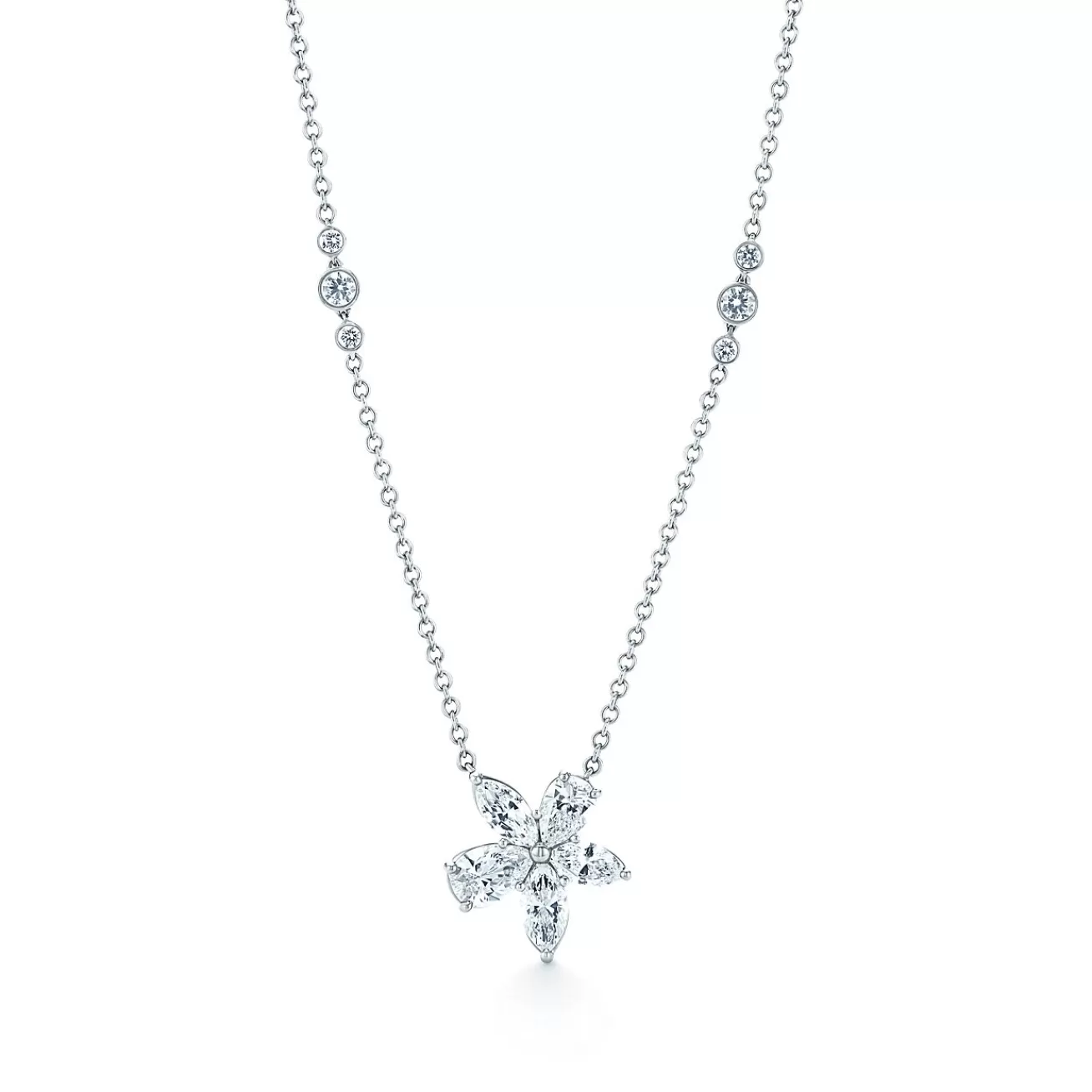 Tiffany & Co. Tiffany Victoria® mixed cluster pendant in platinum with diamonds, extra large. | ^ Necklaces & Pendants | Platinum Jewelry