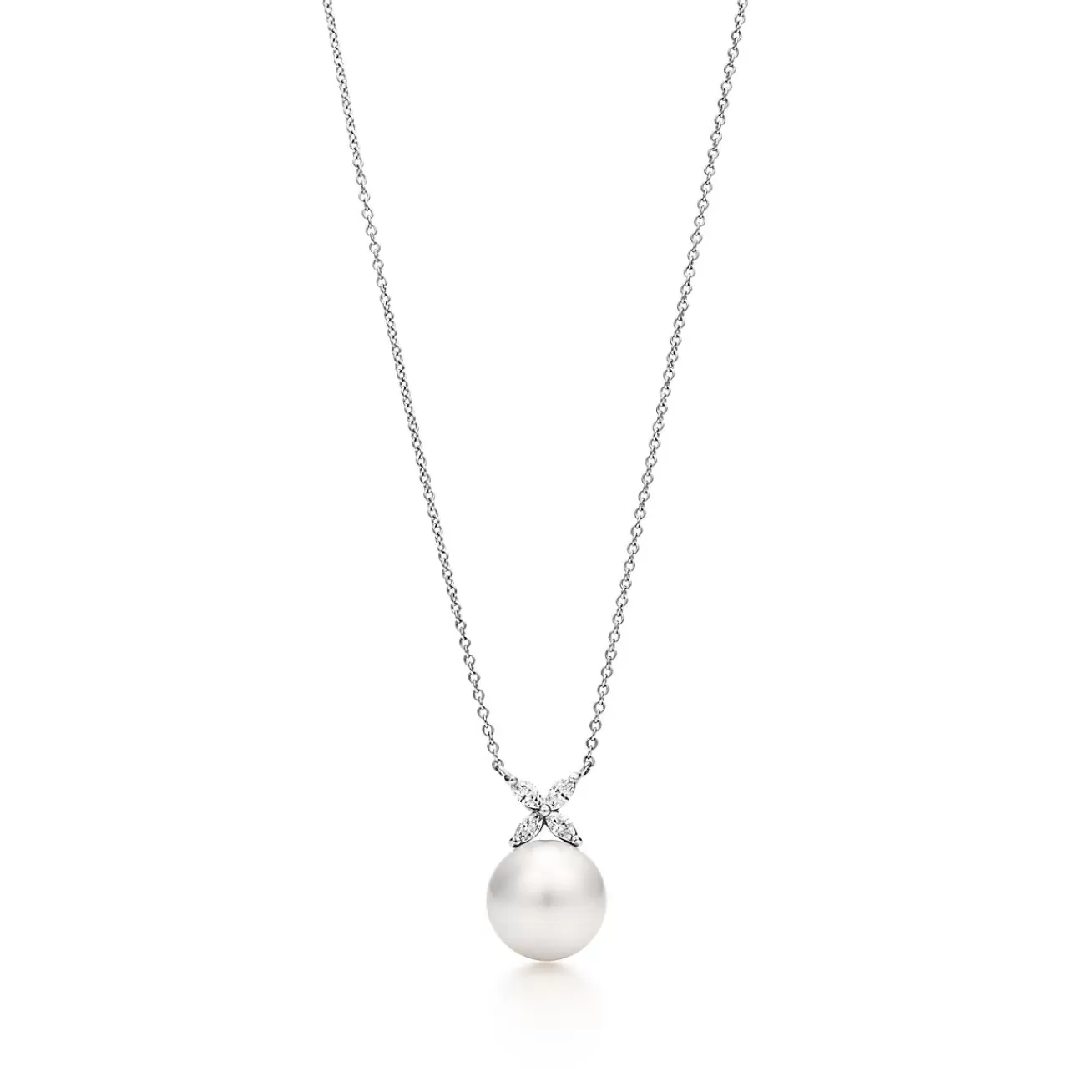 Tiffany & Co. Tiffany Victoria® pendant in platinum with a South Sea pearl and diamonds. | ^ Necklaces & Pendants | Gifts for Her