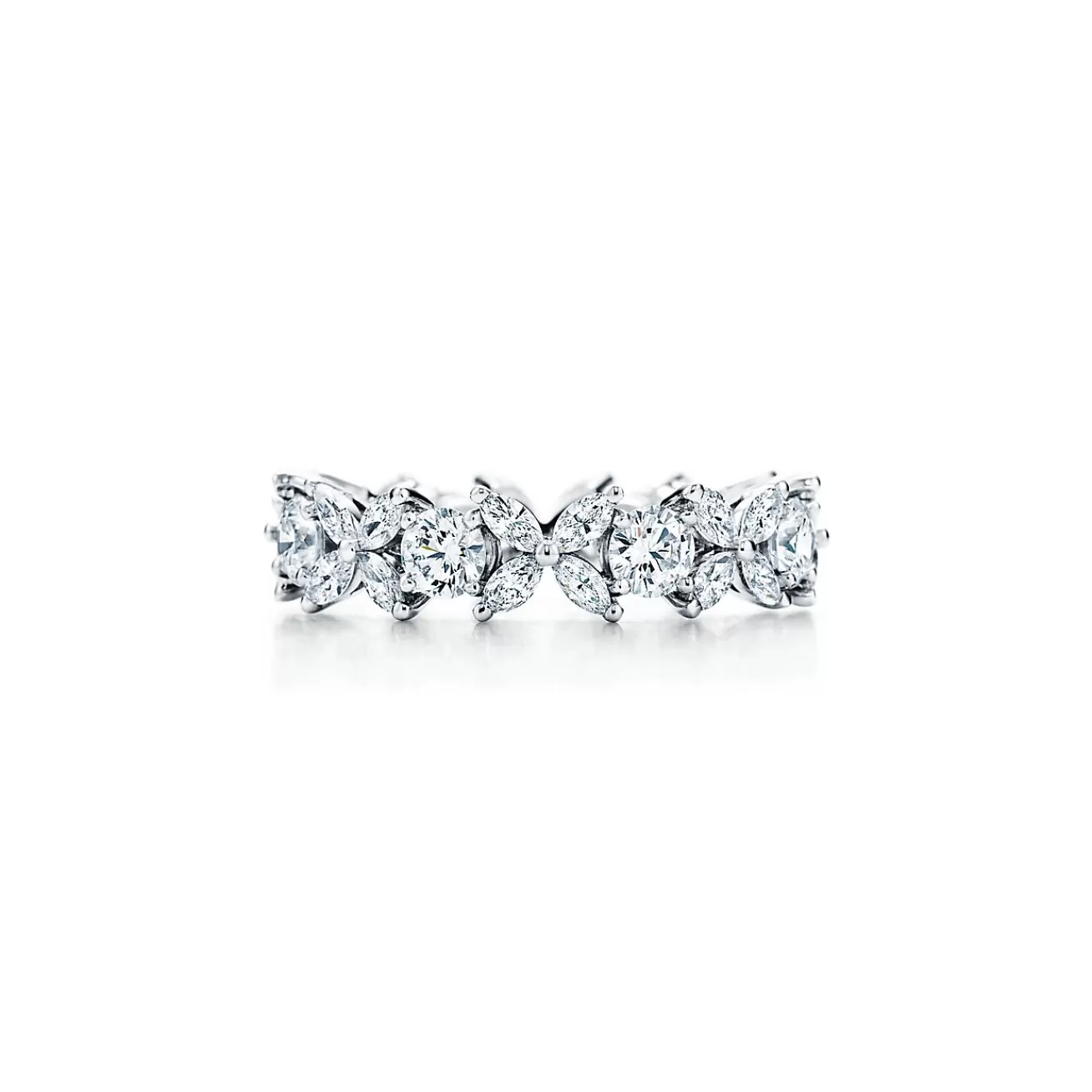 Tiffany & Co. Tiffany Victoria® Platinum and Diamond Alternating Ring | ^Women Rings | Gifts for Her