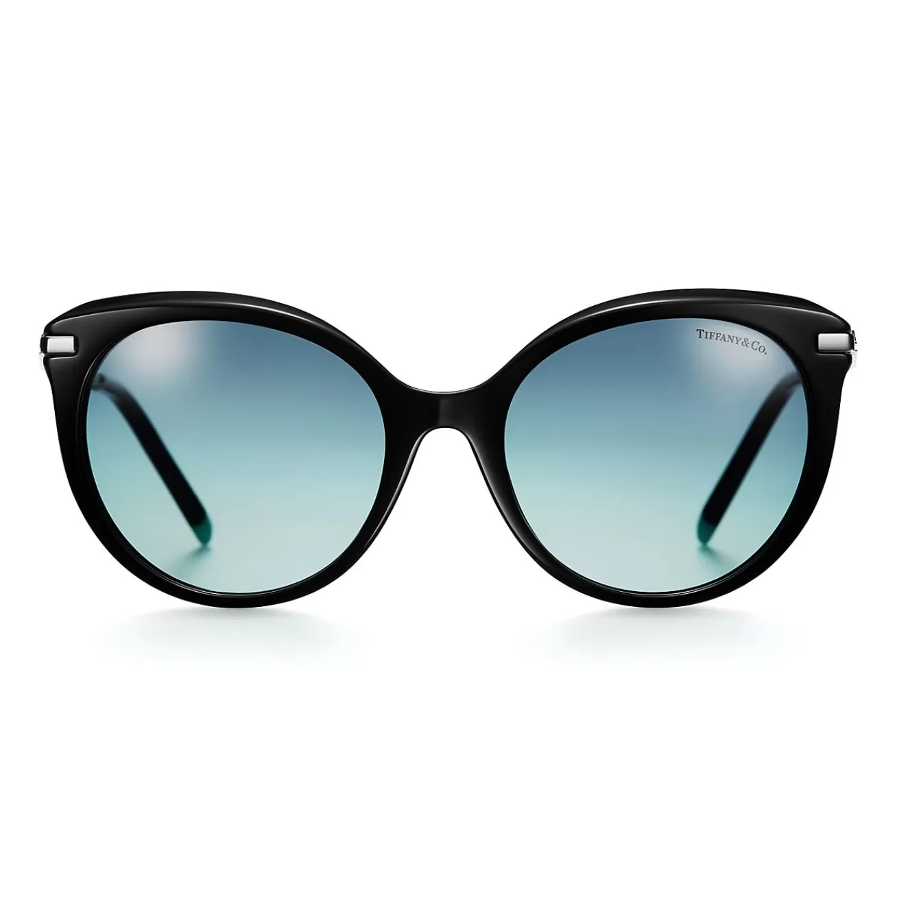 Tiffany & Co. Tiffany Victoria® Sunglasses in Black Acetate with Gradient Tiffany Blue® Lenses | ^ Tiffany Victoria® | Sunglasses