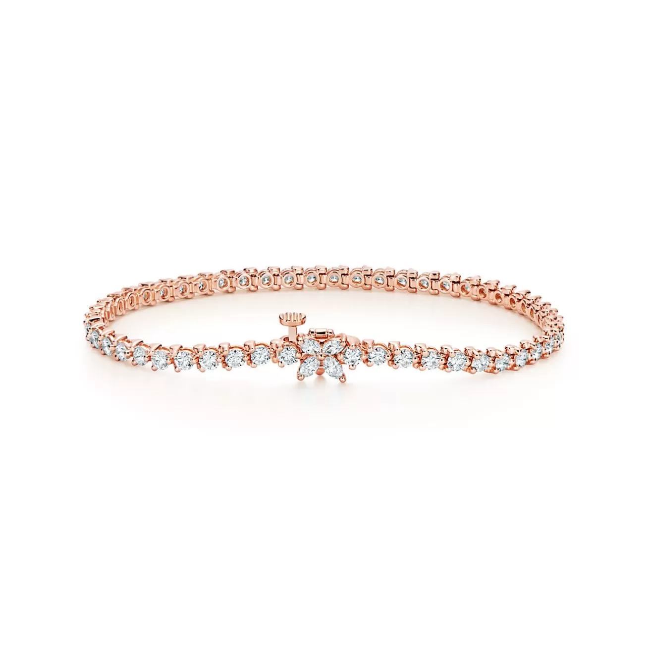 Tiffany & Co. Tiffany Victoria® Tennis Bracelet in Rose Gold with Diamonds | ^ Bracelets | Dainty Jewelry