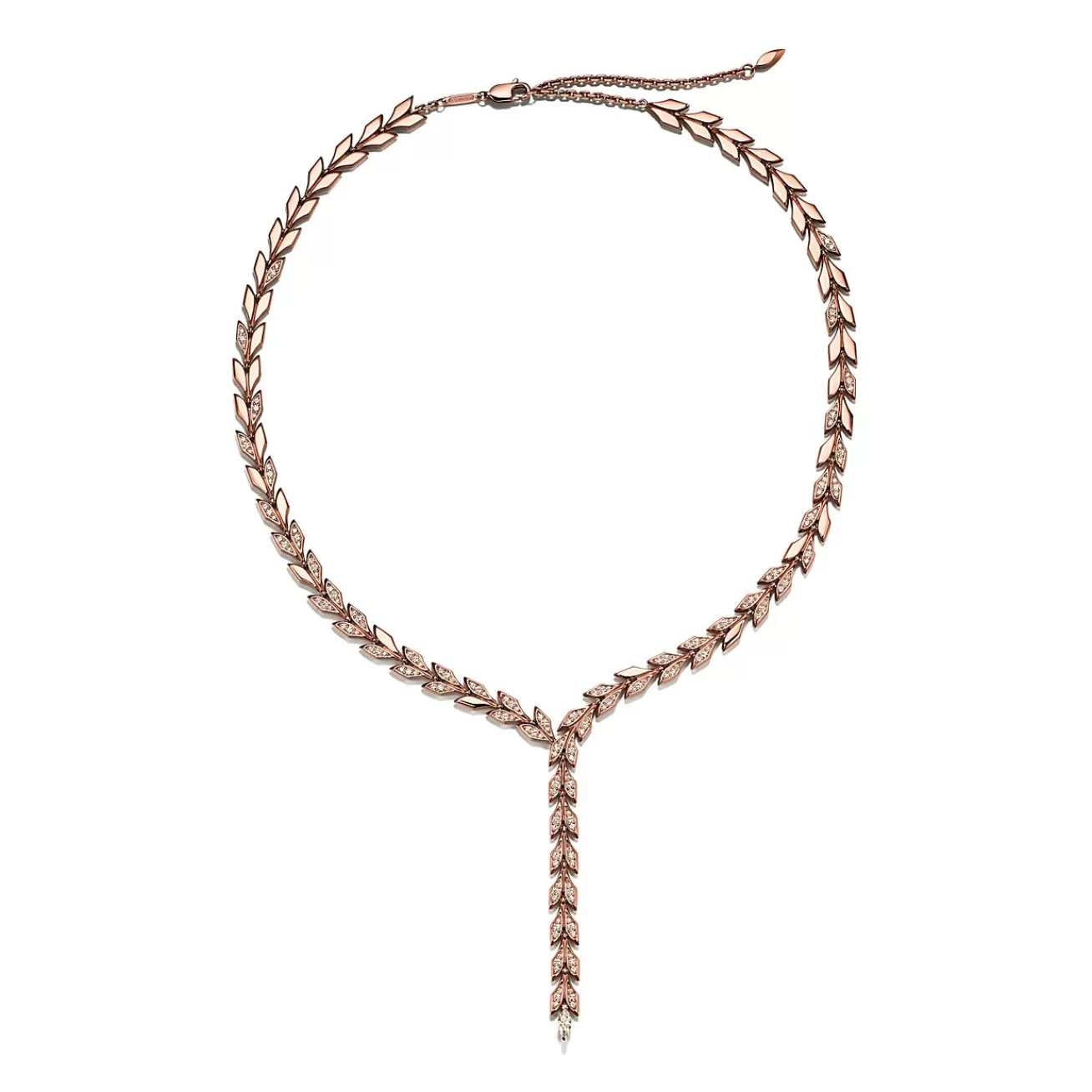 Tiffany & Co. Tiffany Victoria® Vine Drop Necklace in Rose Gold with Diamonds | ^ Necklaces & Pendants | Rose Gold Jewelry