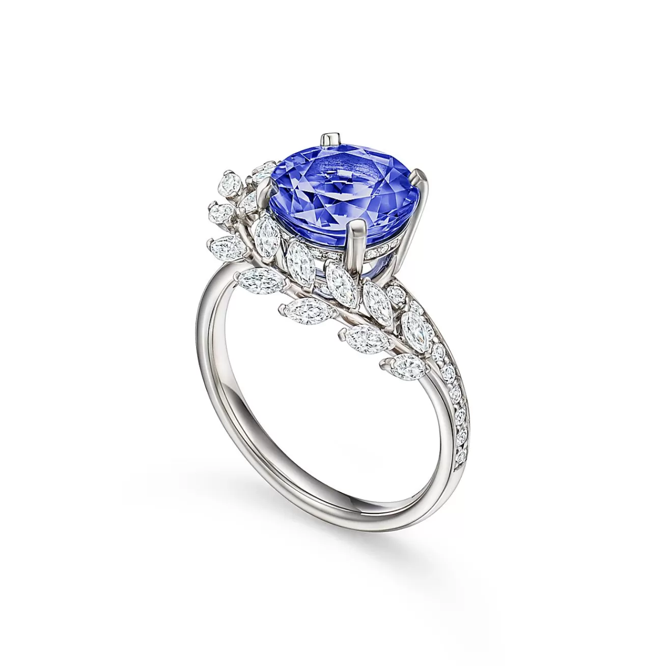 Tiffany & Co. Tiffany Victoria® Vine Ring in Platinum with a Tanzanite and Diamonds | ^ Rings | Platinum Jewelry