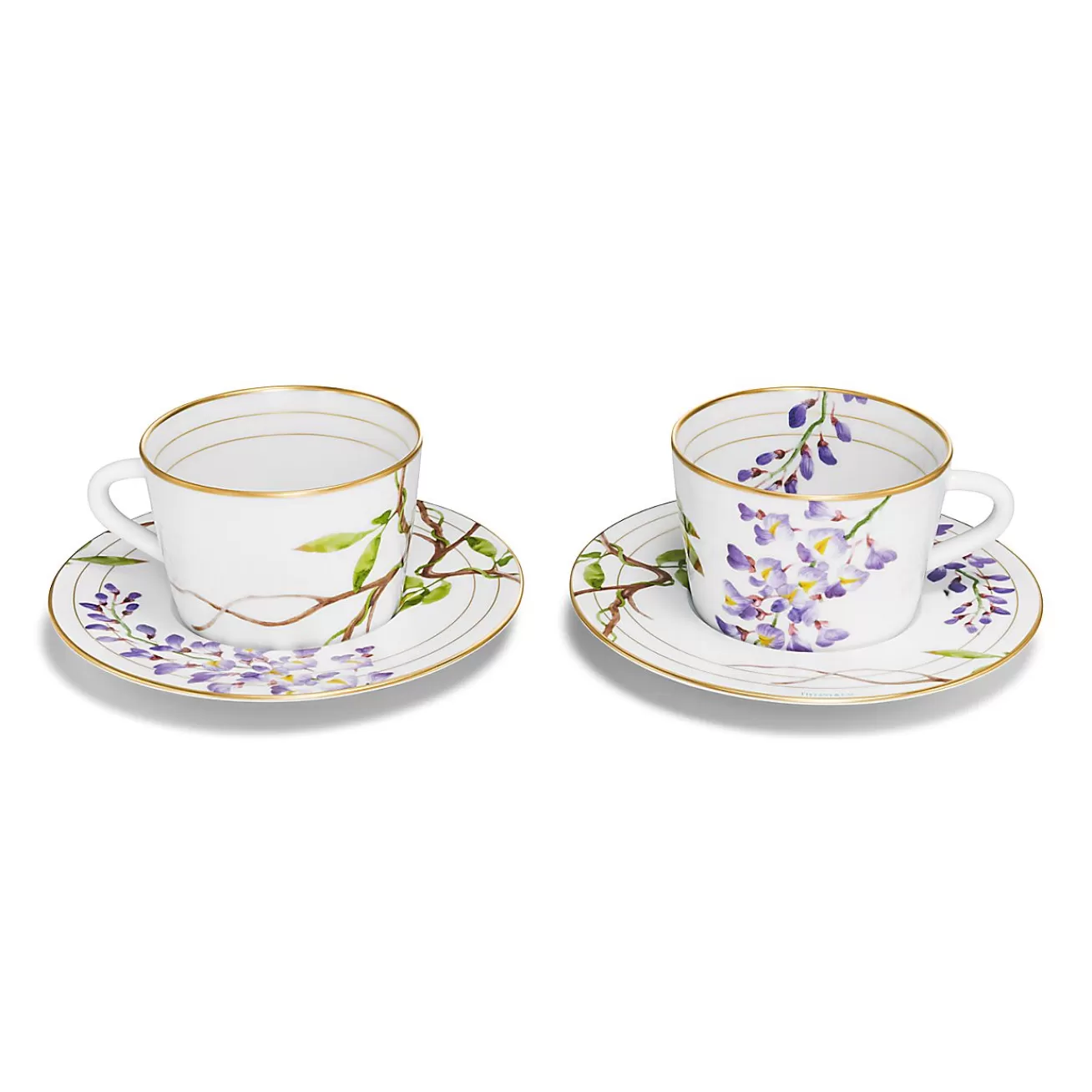 Tiffany & Co. Tiffany Wisteria Teacup and Saucer Set of Two, in Porcelain | ^ The Home | Housewarming Gifts